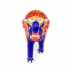 Handcrafted Traditional Metal Meenakari <b>Elephant</b> Figurine | Eco-Friendly Blue Indian Statue for Home Decor & <b>Gifting</b> - Product Image 3