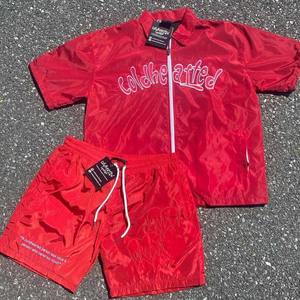 Ensemble survêtement homme tendance fabriqué en usine, design personnalisé, veste coupe-vent en nylon et short, fermeture éclair, pour l'été et le streetwear - Product Image 5