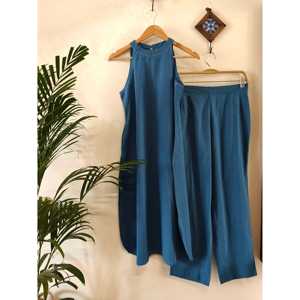 Conjunto de Kurta Halter Azul Fresco para Mujer - Product Image 2
