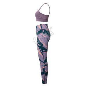 Conjunto de yoga para mujer, ropa deportiva de alto rendimiento, transpirable, traje de entrenamiento con pantalones de yoga y sujetador deportivo para mujer - Product Image 3