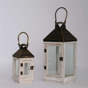 Farol Colgante Grande de Madera y Vidrio, Ecológico, Rústico Vintage, con Impresión Tipográfica, Tamaño Personalizable, Marca Multi-Craft - Product Image 6