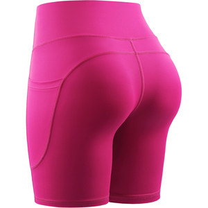 Shorts de sport pour femmes à taille haute, sans couture, en spandex/modal, avec logo personnalisé, pour le yoga, la remise en forme, la compression, extensibles - Product Image 5