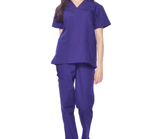 Uniformes médicos casuales al por mayor, pantalones de uniforme de hospital de algodón y poliéster con cuello en V, color azul marino, uniformes de hospital para mujer - Product Image 2