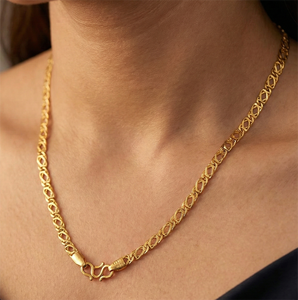 Chaîne en or massif 22 carats |   Chaîne en or traditionnelle indienne |   Bijoux en or 916 marqués pour hommes et femmes | - Product Image 4