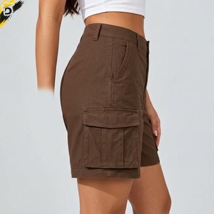 High Quality Breathable Eco-Friendly Quick Dry Cotton/Polyester <b>Women's</b> <b>Cargo</b> <b>Shorts</b> with Elastic Waist and Pockets - Product Image 5