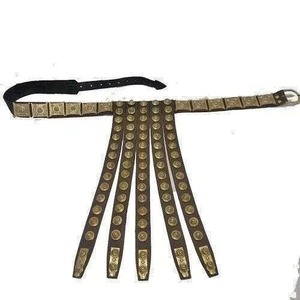 Handcrafted BROWN Leather <b>Belt</b> Brass <b>Studs</b> Ancient Style Waist <b>Belt</b> for Reenactment Costume Collectible Gift - Product Image 3