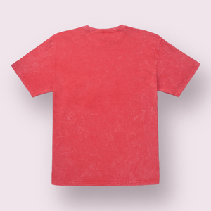 Camiseta de Manga Corta Oversize con Estampado Tie-Dye Rojo, Cuello Redondo, Informal, para Hombre, de Algodón - Product Image 6