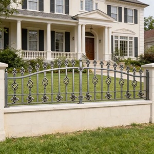 Portail en fer de style classique avec motifs décoratifs et revêtement antirouille ; facile à assembler et adapté au jardin - Product Image 6