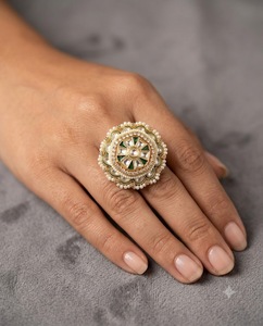 Wholesale Traditional Kundan Pearl Work Hexagonal Finger <b>Ring</b> Ethnic Wedding Party Wear Jewelry Traditional <b>Adjustable</b> <b>Size</b> <b>Ring</b> - Product Image 5