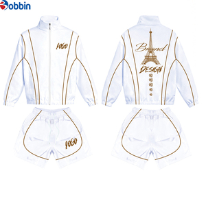 Men Windbreaker Short Set Satin Fabric Comfortable Custom Logo Windbreaker Jogger Set Zip up Streetwear Jogger Tracksuit - Product Image 5
