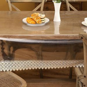 Tovaglia Protettiva Impermeabile Trasparente in Vinile, Copertura Quadrata in Plastica per Piani Tavolo - Product Image 3