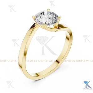 แหวนหมั้นเพชรทรงกลมเจียระไนแบบ IGI Certified Lab Grown Diamond ประดับบนตัวเรือนทองคำแท้ทรงมงกุฎ ดีไซน์วินเทจลายฉลุ - Product Image 4