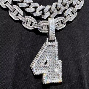 18MM 925 Sterling Silver Miami Cuban Link <b>Chain</b> Necklace Iced Hiphop Moissanite White Gold Gift <b>Name</b> Pendant - Product Image 1