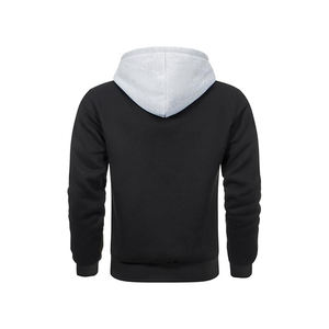 Sudadera con Capucha Negra para Hombre, Corte Regular, Color Sólido, Forro Polar de Poliéster, Diseño Casual con Bolsillos, Tejido de Punto para Invierno, Manga Larga, Transpirable - Product Image 3