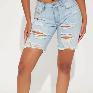 Shorts de mezclilla para mujer, servicio OEM, venta caliente, personalizados, con la mejor calidad, precio razonable. - Product Image 2