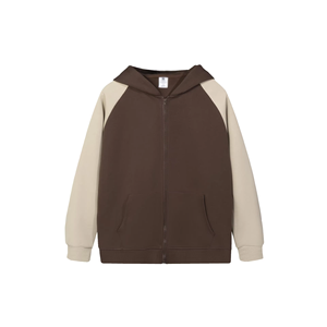 Sweat-shirt à capuche zippé pour homme, couleur verte, manches raglan, avec poche kangourou - Product Image 2