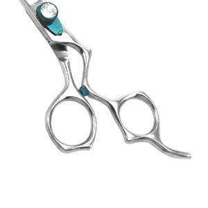 Ciseaux de coiffure professionnels en acier inoxydable, manche ergonomique décalé, pour barbier et salon, OEM Pakistan - Product Image 6