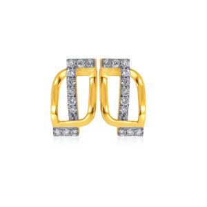 Pendientes de Diamantes de Oro Amarillo de Lujo, Corte Brillante Redondo, Joyería de Diamantes Naturales de Color G para Uso Diario de Mujer - Product Image 1
