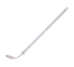 Tubo de succión Poole con vástago curvo, instrumento quirúrgico de succión de acero inoxidable para una evacuación eficiente de fluidos - Product Image 4