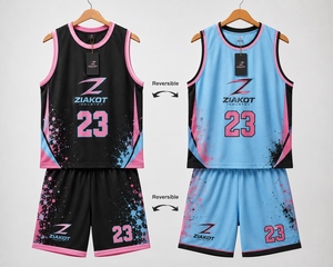 Seragam Basket Sublimasi Bolak-Balik Hitam Teal-Putih Kustom Terlaris Industri Grosir Langsung - Product Image 5