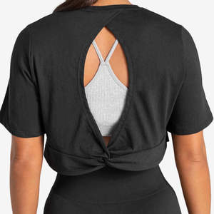 Camiseta corta premium para mujer, ligera, elástica, cómoda para uso diario, transpirable, top corto para gimnasio, ropa deportiva cómoda para mujer. - Product Image 5