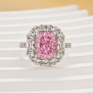 Anillo de Compromiso Elegante con Diseño Vintage, Moissanita 925, Corte Cojín Rosa, en Plata de Ley Chapada en Oro Blanco para Mujer - Product Image 6
