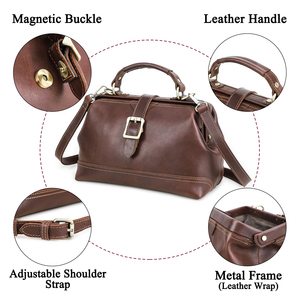 Bolso Bandolera de Cuero Genuino Rojo Marrón Vintage, Impermeable y Ecológico para Mujer, con Correa Cruzada Ajustable, Tamaño Grande - Product Image 3