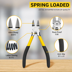 Precision Stainless Steel Flush Cutter 6.5 Inch <b>Wire</b> Cutting Pliers Spring Loaded Side Cutter for Jewelry <b>Craft</b> Electronics - Product Image 4