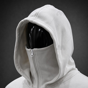Sudadera con Capucha para Hombre, Corte Regular, con Cubre Rostro, Logotipo Personalizado, Estilo Urbano, Otoño, Algodón/Poliéster, Transpirable - Product Image 4