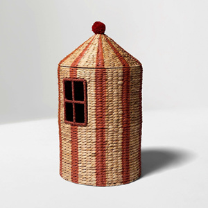 Water hyacinth basket woven into the shape of a <b>tent</b> Handmade Storage Basket Wholesale eco-friendly Made in Vietnam - Product Image 2