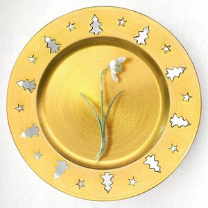 Assiette de présentation élégante argentée et dorée – Assiette de base stylée pour la mise en table de banquets de mariage - Product Image 3