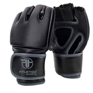 Gants de MMA en cuir légers et respirants sur mesure avec fermeture auto-agrippante - Gants d'entraînement FITLETIQO SPORTS pour adultes - Product Image 1