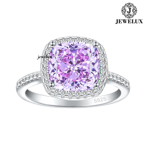 Bague en argent 925 pour femme Jewelux, saphir taille poire, sertissage pavé, bague de fiançailles romantique, pierre précieuse en forme de goutte d'eau, d'Inde - Product Image 1