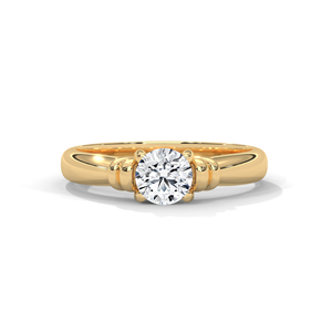 Round Brilliant Moissanite Engagement <b>Ring</b> 925 Sterling <b>Silver</b> 14K Gold Plated <b>Solitaire</b> Wedding Jewelry for Women - Product Image 1