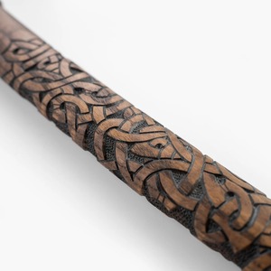 Hache à fendre le bois artisanale avec manche en bois et revêtement en cuir pour fendre le bois de chauffage - Product Image 3