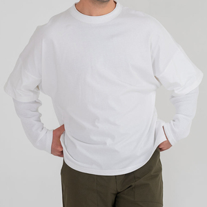 Camiseta de Punto para Hombre, Manga Larga, Cuello Redondo, Color Azul Sólido, Corte Regular, Estilo Casual - Product Image 6