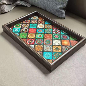 Bandeja Decorativa de Madera de Lujo Estilo Bohemio para Mesa de Centro, Barra de Cocina y Decoración del Hogar - Product Image 6