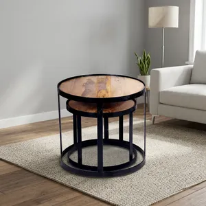 Mesa de Centro Moderna de Madera Maciza de Alta Calidad, Fácil de Limpiar, Muebles para Sala de Estar - Product Image 1