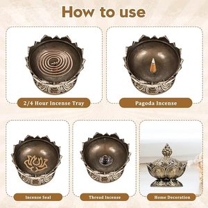 Quemador de Incienso Metálico Religioso Hecho a Mano para Aromaterapia Premium, Fragancia para el Hogar, Ecológico y Natural, M/S SHAAD - Product Image 4