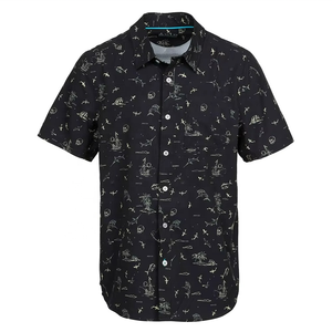 Chemises Hawaïennes Décontractées Personnalisées OEM pour Hommes, Manches Courtes, Velours Imprimé Floral, Idéales pour les Vacances, les Plages Tropicales et un Look de Station Balnéaire - Product Image 4