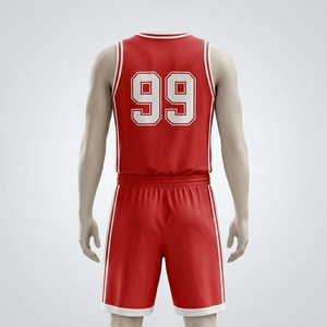 Ensemble short et maillot de basket rouge pour homme MA-ATTIERA, sans manches, vêtements de sport respirants en mesh, uniforme d'équipe, impression par sublimation, OEM - Product Image 3
