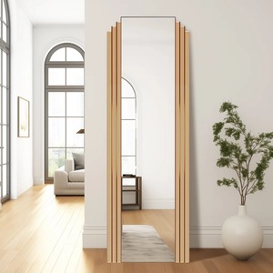 Miroir sur pied sans cadre au design minimaliste, idéal pour les intérieurs esthétiques, la salle de bain, la chambre, l'entrée et la décoration élégante de la maison - Product Image 1