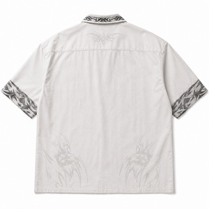 Bulk Tribal Graphic <b>Y2K</b> Camp Collar Shirt Oversized Boxy Short Sleeve Retro Streetwear Urban Button-Up Casual <b>Top</b> Wholesale - Product Image 6