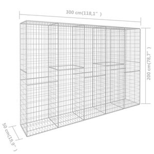 ผนัง gabion กับฝาครอบเหล็กชุบสังกะสี118.1 "x 19.7" x 78.7 "สำหรับการจัดสวนและดาดฟ้า - Product Image 6