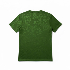 T-shirt imprimé décontracté pour homme, style streetwear, coupe ajustée, col rond, manches courtes, tie-dye sur le devant, respirant, en polyester/coton, Pakistan - Product Image 3