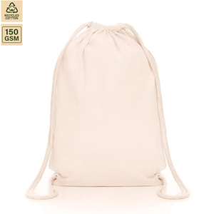 225 GSM Recycled Cotton <b>Drawstring</b> <b>Backpack</b> Gym Sports 32x44 cm Flat Screen Printing Custom Logo Wholesale OEM ODM Private Label - Product Image 2