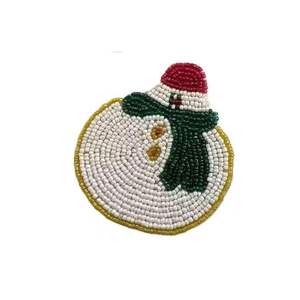 Posavasos de Poliéster con Cuentas de Vidrio Hechas a Mano, Ecológicos, de 4 Pulgadas, Multicolores, Personalizables, Diseño Aleatorio, para Bebidas y Té, Gran Venta - Product Image 5