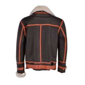 Winter Faux Fur Leather Men's Casual Zipper <b>Pilot</b> Windproof Outdoor Plus Size Custom Sheep Skin Leather <b>Jacket</b> Manufacturer OEM - Product Image 4