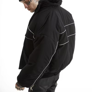Plus Size Bubble Puffer Jacket <b>for</b> Men High Quality Reflective Piping Down Coat Jackets - Product Image 5