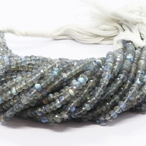 Cuentas facetadas de labradorita natural AAA de 4 mm, cuentas de labradorita azul brillante de 12 pulgadas para joyería - Product Image 6